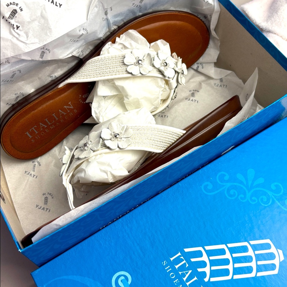 Chantol sandals from Italian Shoemakers
White Floral Thong Sandals - Picture 13 of 13